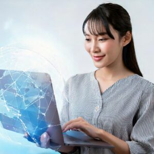 ホームページを活用する女性