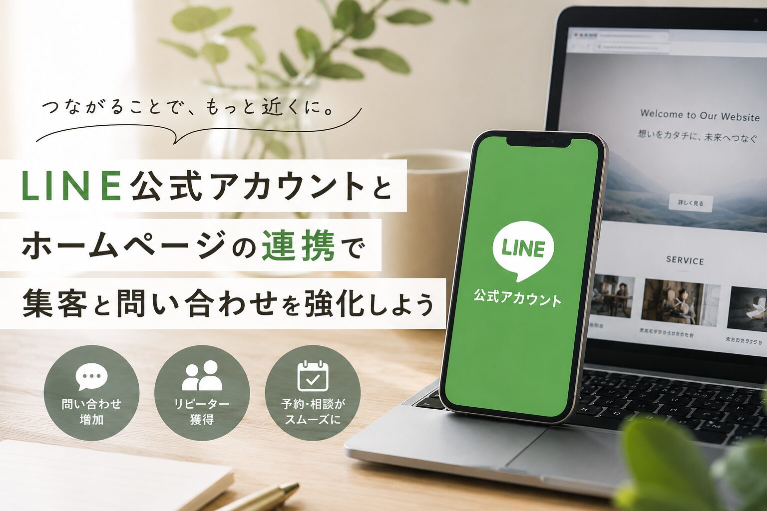 LINE公式アカウントとホームページを連携するメリットとは？集客・問い合わせを増やす活用術を解説